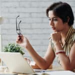 Healthcare marketer reading emails